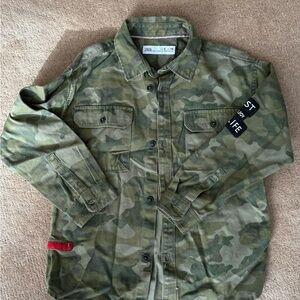 Kids Zara Green Camouflage Shirt with Black Accents